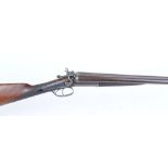 12 bore hammer by Adams & Co. 25,3/4 ins damascus barrels inscribed Adams & Co. 9 Finsbury Place,