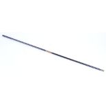 28 bore Ebony two piece cleaning rod with brass mounts, 34 ins overall