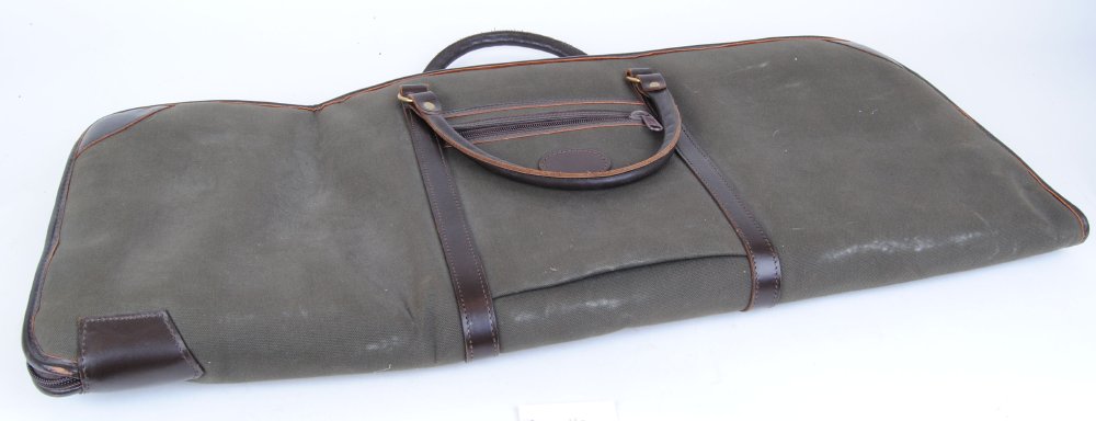 Canvas and leather take down shotgun case