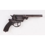 50 bore Percussion five shot double action revolver by Adams, 5,1/2 ins octagonal barrel, side