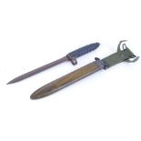 US M8 bayonet with black phosphate coated double edged 8 ins blade, in unissued condition with