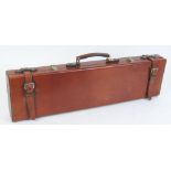 Modern leather gun case with green baize fitted interior for 30 ins barrels