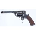 54 bore Double action five shot percussion revolver by W Tranter, 6 ins octagonal barrel with