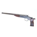 .410 H & R Handy Gun, semi hammer pistol, top lever opening, saw handle, no.10005 - Deactivated