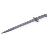 Enfield PI 888 Mk 2  bayonet, with 12 ins double edged blade, inspection marks to riccasso, (no