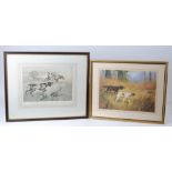 Two framed and glazed sporting prints: Pointers by Henry Wilkinson and Eugene Petit