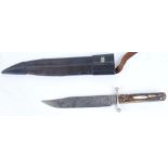 Victorian Bowie knife with 7 ins clip point blade stamped Jos Rodgers, Sheffield, straight