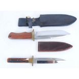 Two hand made sheath knives by Middleton, Sheffield