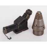 Hi-angle military range finder by W Ottway & Co. Ltd dated 1916 together with brass shell cone