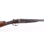 12 bore boxlock non ejector, Belgian, 28 ins barrels, 1/2 & full, 14,3/4 ins straight hand stock,