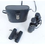 Cased pair binoculars and pair mini binoculars