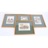Set of four framed and glazed coloured Fishing prints