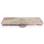 Green canvas gun case with green baize fitted interior for 30 ins barrels, John Manton & Son (