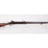 .577 Enfield percussion rifle with 33 ins two band sighted barrel, steel ramrod, steel lock