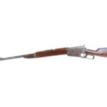 .303 British Winchester Model 1895, carbine dated 1907, lever action, 22 ins round barrel, blade and