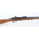 .577 Percussion Parker Hale Enfield Pattern 53 rifle, 39 ins three band barrel, blade and tangent