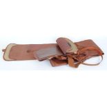 Canvas and leather 60 ins gun slip and 43 ins canvas and leather gun slip