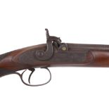 .376 Percussion sporting rifle by E M Reilly, 24 ins octagonal half stocked barrel inscribed E M