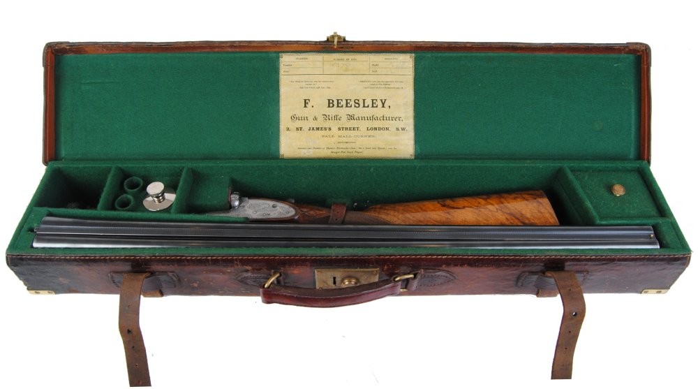 12 bore sidelock ejector by F Beesley, 29,1/2 ins barrels inscribed F Beesley (from Purdey's) 2 St - Image 3 of 4