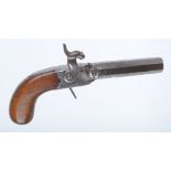 16 bore Percussion overcoat pistol with heavy octagonal turn off barrel, 1813 Birmingham proof