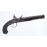 20 bore Flintlock duelling or target pistol by Barbar & Boaler, Newark, c.1780, 9,1/2 ins