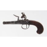54 bore Flintlock pocket pistol with turn off cannon barrel, pre 1813 London proof marks, boxlock
