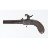 50 bore Percussion pocket pistol, round turn off barrel, 1813 Birmingham proof marks, scroll