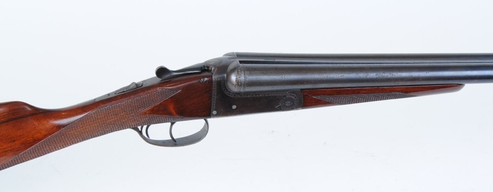 12 bore boxlock non ejector by Sabel, 26 ins barrels,1/4 & 1/4, 70mm chambers, 14,1/2 ins straight