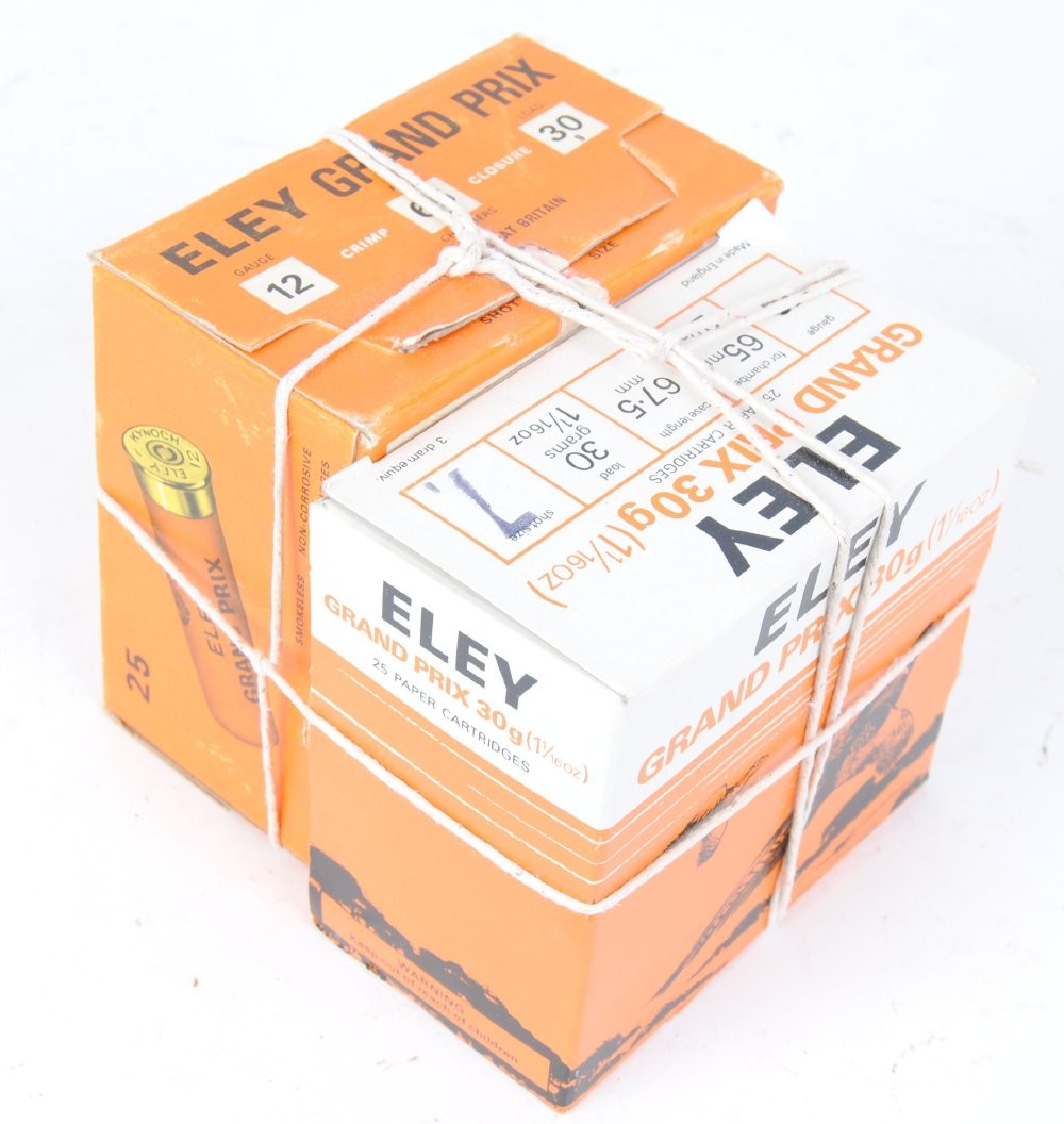50 x 12 bore Eley Grand Prix paper cased cartridges