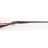 12 bore hammer by A W Gamage, London, 30 ins barrels, ic & full, back action locks, 14,1/4 ins