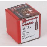 100 x .22 and .224 Hornaday V-Max, 55gr, heads The Purchaser of this Lot requires a Section 1