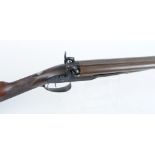16 bore Percussion double sporting gun by Purdey, 29,1/2 ins brown damascus barrels inscribed