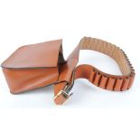 20 bore Leather cartridge belt and pouch