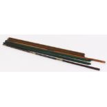 Two pairs 12 bore barrel protectors, two and three piece cleaning rods