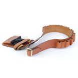 20 bore Leather double cartridge belt and pouch