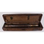 Ford 12 Pdr Gun Right Sight telescope, no.2501 Carrier Box No.1 in fitted wooden box by Ottway & Co,
