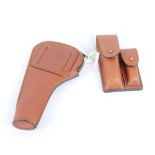 Leather knife pouch and rifle bolt pouch - as new
