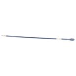 Ebony two piece cleaning rod with 7 ins handle for chamber brush, brass fittings and jag, 34 ins