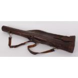 Leather Leg of mutton gun case, measures 30,1/2 ins overall for restoration