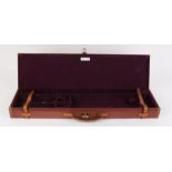 Brady canvas and leather motor case, deep purple baize lined fitted interior for up to 30 ins