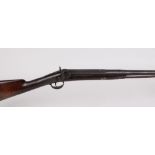 12 bore Percussion single sporting gun by Jones & Son, two stage barrel, ramrod (no ramrod pipes),