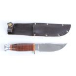 A Wright & Son Bowie knife with 4 ins stainless steel blade, marked Shefield, England, stacked