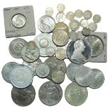 Miscellaneous lot, large group of world silver and cupro-nickel coins, a very mixed selection of