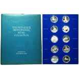 United States, complete set of 50 silver medals, struck in 1976 to commemorate the bi-centenary of