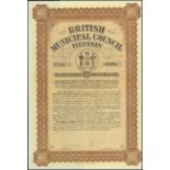 5.5 % 1932 British Municipal Council Tientsin, General Purposes Loan, bond for $100, serial number