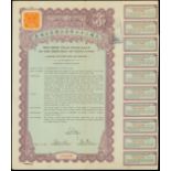 1938 (27th Year) 5% Gold Loan of the Republic of China, bond for $50, no. 001594, purple on light