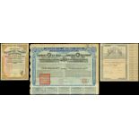 Mixed lot of 3 bonds consisting China 1922 Emprunt 8% Railway Equipment Loan, China 1923 Chemin de