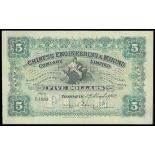 Chinese Engineering & Mining Co. Ltd., $5, Tongshan, 1902, serial number B 1853, black on green,