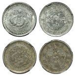 Kirin Province, lot of 2x Silver 20cents, 1903,