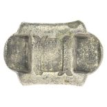 Republican era, Yunnan province, 5 tael silver sychee, saddle shaped, weight 141g, stamped with